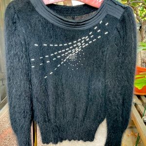 Angora black studded sweater